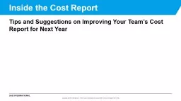 Tips and Suggestions on Improving Your Team’s Cost Report for Next Year
