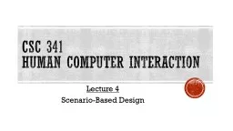 Csc  341 human computer interaction