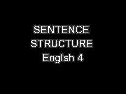 SENTENCE STRUCTURE English 4