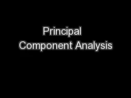 Principal  Component Analysis