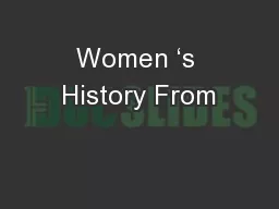 Women ‘s History From