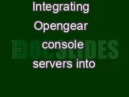 Integrating  Opengear  console servers into