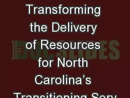 Housing Conference Transforming the Delivery of Resources for North Carolina’s Transitioning