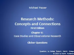 Research Methods:  Concepts and Connections