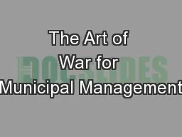 The Art of War for Municipal Management