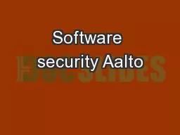 Software security Aalto
