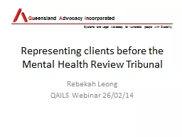Representing clients before the Mental Health Review Tribunal