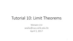 Tutorial  10: Limit Theorems