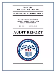 OFFICE OF THE INSPECTOR GENERAL SOCIAL SECURITY ADMINI