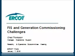 FIS and Generation Commissioning Challenges