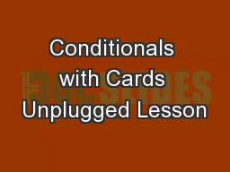 Conditionals with Cards Unplugged Lesson