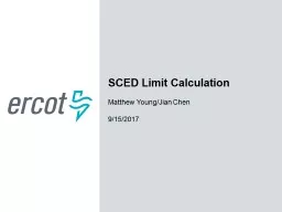 SCED Limit Calculation Matthew Young/Jian Chen