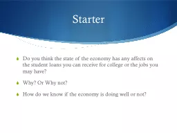 Starter Do you think the state of the economy has any affects on the student loans you