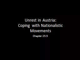 Unrest in Austria: Coping with Nationalistic Movements