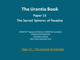 The Urantia Book Paper 13