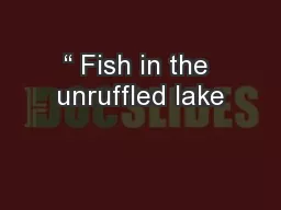“ Fish in the unruffled lake