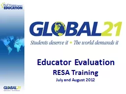 Educator Evaluation RESA Training