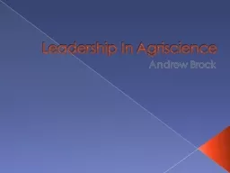 Leadership In Agriscience