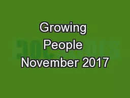 Growing People November 2017