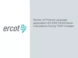 Review of Protocol Language associated with ERS Performance Calculations During TDSP Outages