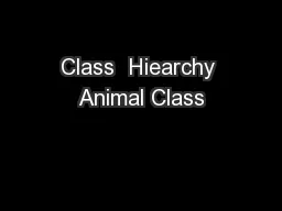 Class  Hiearchy Animal Class