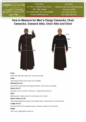 How to Measure for Mens Clergy Cassocks Choir Cassocks