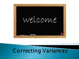 Correcting Variances Presenter