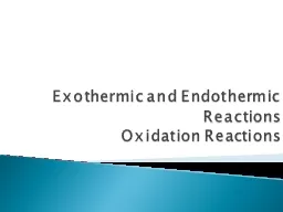 Exothermic and Endothermic Reactions