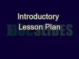 Introductory Lesson Plan