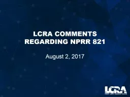 LCRA Comments regarding NPRR 821