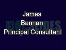 James Bannan Principal Consultant