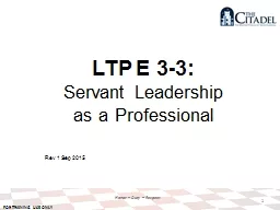 LTP E 3-3:  Servant Leadership