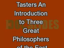 The Vinegar Tasters An Introduction to Three Great Philosophers of the East