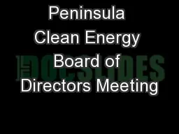 Peninsula Clean Energy Board of Directors Meeting