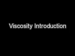 Viscosity Introduction