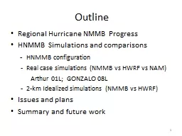 Outline Regional Hurricane NMMB Progress