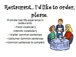 Restaurant... I’d like to order, please.