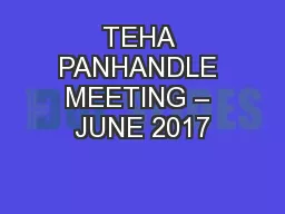 TEHA PANHANDLE MEETING – JUNE 2017