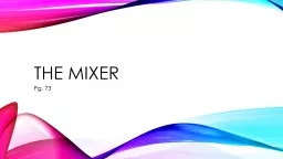 The Mixer Pg. 73 vocabulary