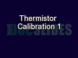 Thermistor Calibration 1