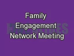 Family Engagement Network Meeting