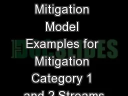 Stream Mitigation Model Examples for Mitigation Category 1 and 2 Streams