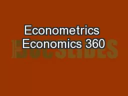 Econometrics Economics 360