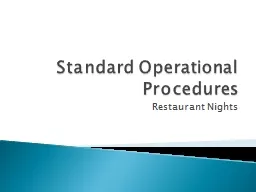 Standard Operational Procedures