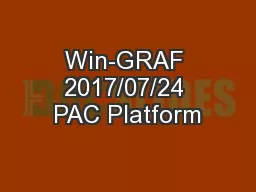 Win-GRAF 2017/07/24 PAC Platform