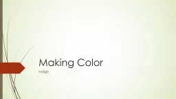 Making Color Indigo History of production