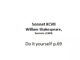 Sonnet XCVII William Shakespeare,