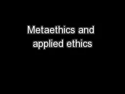 Metaethics and applied ethics