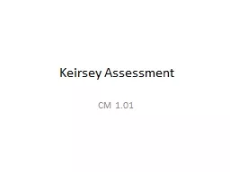 Keirsey  Assessment CM 1.01