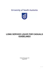 LONG SERVICE LEAVE FOR CASUALS GUIDELINES Human Resour